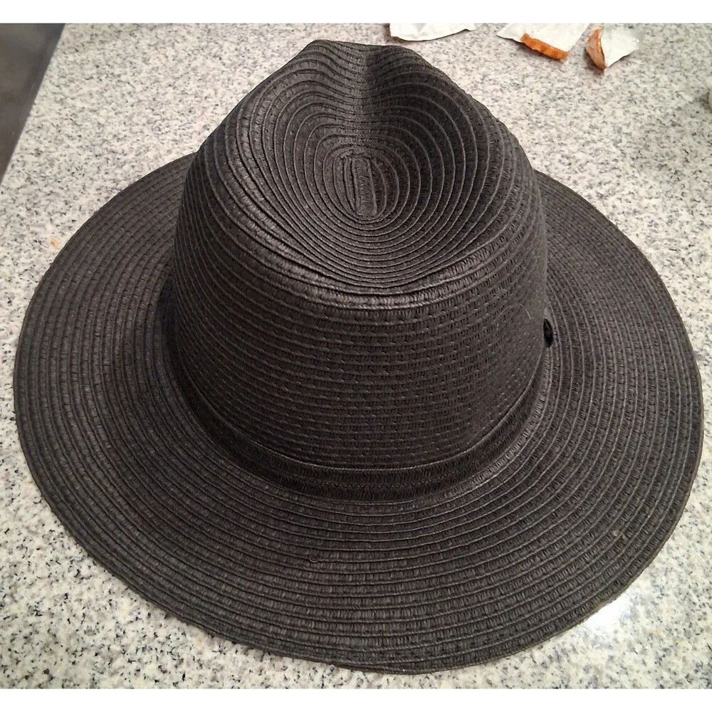 Shade & Shore Women's Black Hat Adjustable Head Size Resort Summer